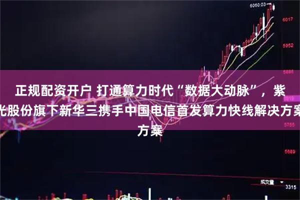 正规配资开户 打通算力时代“数据大动脉”，紫光股份旗下新华三携手中国电信首发算力快线解决方案